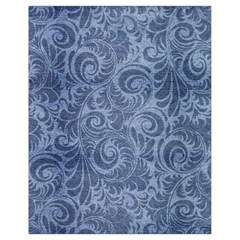 Blue Romantic Flower Pattern Denim Drawstring Bag (small) by Ivana