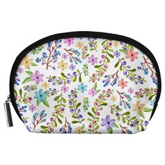 Twigs And Floral Pattern Accessory Pouches (large) 