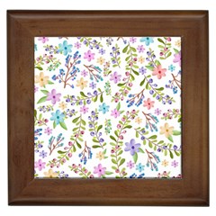 Twigs And Floral Pattern Framed Tiles by Coelfen