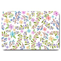 Twigs And Floral Pattern Large Doormat  by Coelfen