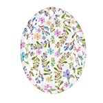 Twigs and floral pattern Oval Filigree Ornament (Two Sides) Front