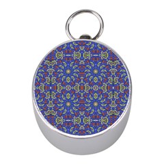 Colorful Ethnic Design Mini Silver Compasses by dflcprints