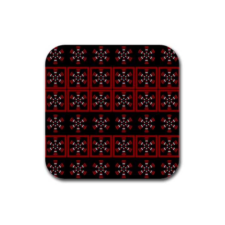 Dark Tiled Pattern Rubber Square Coaster (4 pack) 