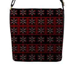 Dark Tiled Pattern Flap Messenger Bag (l)  by linceazul