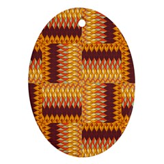Geometric Pattern Oval Ornament (two Sides) by linceazul