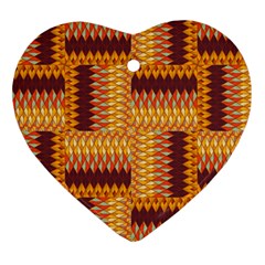 Geometric Pattern Heart Ornament (two Sides) by linceazul