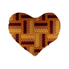 Geometric Pattern Standard 16  Premium Flano Heart Shape Cushions by linceazul