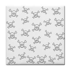 Skull Pattern Face Towel by ValentinaDesign