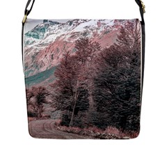 Gravel Empty Road Parque Nacional Los Glaciares Patagonia Argentina Flap Messenger Bag (l)  by dflcprints