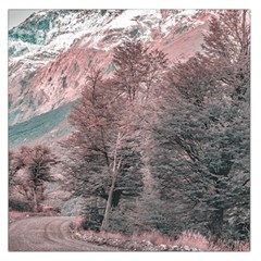 Gravel Empty Road Parque Nacional Los Glaciares Patagonia Argentina Large Satin Scarf (square) by dflcprints