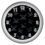 Skull pattern Wall Clocks (Silver)  Front