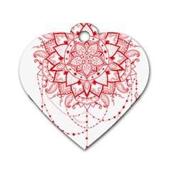 Mandala Pretty Design Pattern Dog Tag Heart (one Side) by Nexatart