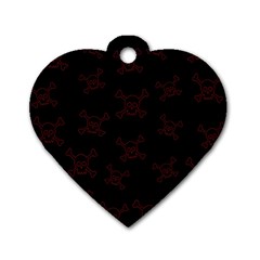 Skull Pattern Dog Tag Heart (two Sides) by ValentinaDesign