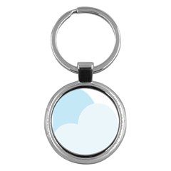 Cloud Sky Blue Decorative Symbol Key Chains (round)  by Nexatart