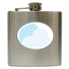 Cloud Sky Blue Decorative Symbol Hip Flask (6 Oz)