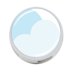 Cloud Sky Blue Decorative Symbol 4-port Usb Hub (two Sides)  by Nexatart