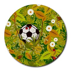Ball On Forest Floor Round Mousepads by linceazul