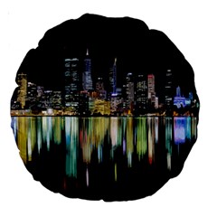 City Panorama Large 18  Premium Round Cushions by Valentinaart