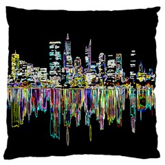City Panorama Large Cushion Case (one Side) by Valentinaart