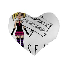 S F A W  Standard 16  Premium Flano Heart Shape Cushions by badwolf1988store