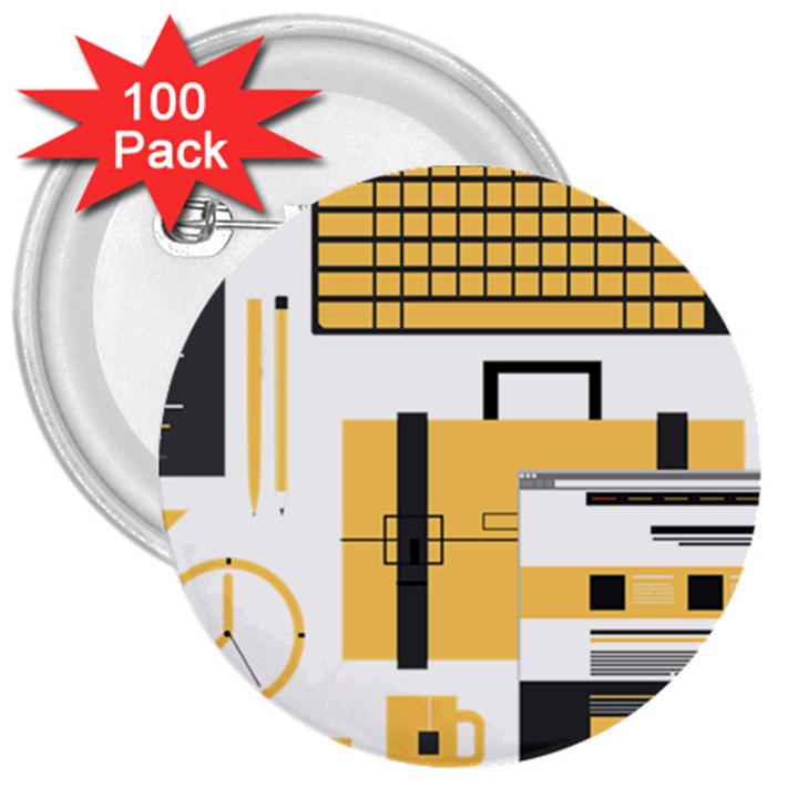Web Design Mockup Web Developer 3  Buttons (100 pack) 