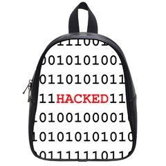 Binary Black Cyber Data Digits School Bags (small)  by Nexatart