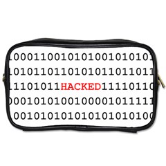 Binary Black Cyber Data Digits Toiletries Bags by Nexatart