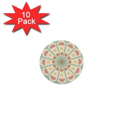 Blue Circle Ornaments 1  Mini Buttons (10 pack) 