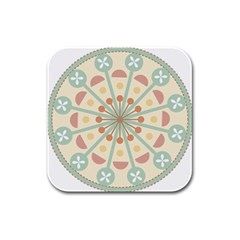 Blue Circle Ornaments Rubber Square Coaster (4 pack) 