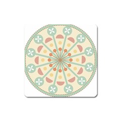 Blue Circle Ornaments Square Magnet