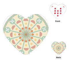 Blue Circle Ornaments Playing Cards (Heart) 