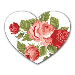 Flower Rose Pink Red Romantic Heart Mousepads