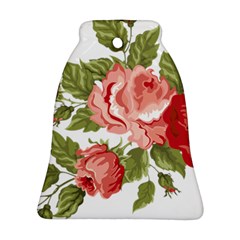 Flower Rose Pink Red Romantic Bell Ornament (two Sides) by Nexatart