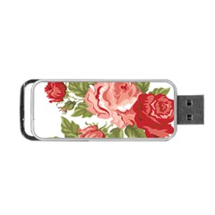 Flower Rose Pink Red Romantic Portable Usb Flash (one Side)