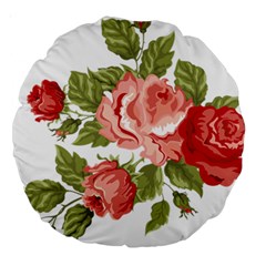 Flower Rose Pink Red Romantic Large 18  Premium Round Cushions by Nexatart