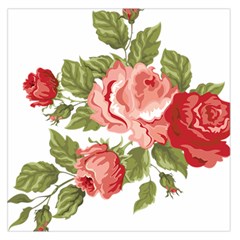 Flower Rose Pink Red Romantic Large Satin Scarf (square) by Nexatart