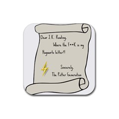 Dear J K  Rowling    Rubber Coaster (square)  by badwolf1988store