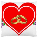 Heart Flowers Ring Large Cushion Case (Two Sides) Back