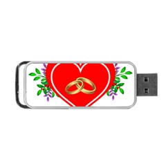 Heart Flowers Ring Portable Usb Flash (one Side) by Nexatart