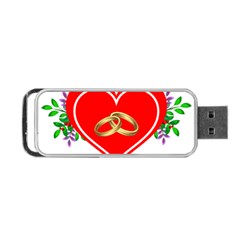 Heart Flowers Ring Portable Usb Flash (two Sides) by Nexatart