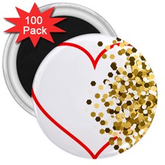 Heart Transparent Background Love 3  Magnets (100 Pack) by Nexatart