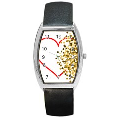 Heart Transparent Background Love Barrel Style Metal Watch by Nexatart