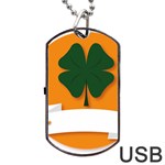 St Patricks Day Ireland Clover Dog Tag USB Flash (Two Sides) Front