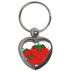 Strawberry Holidays Fragaria Vesca Key Chains (heart)  by Nexatart