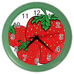 Strawberry Holidays Fragaria Vesca Color Wall Clocks by Nexatart