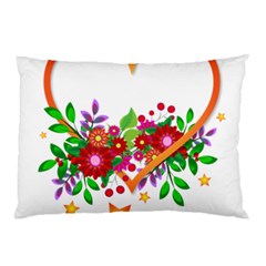 Heart Flowers Sign Pillow Case (two Sides)