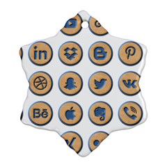Social Media Icon Icons Social Snowflake Ornament (two Sides)