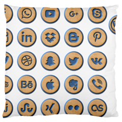 Social Media Icon Icons Social Large Cushion Case (one Side)