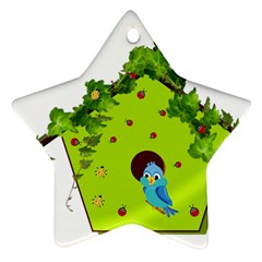 Bluebird Bird Birdhouse Avian Star Ornament (two Sides) by Nexatart