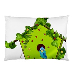 Bluebird Bird Birdhouse Avian Pillow Case by Nexatart